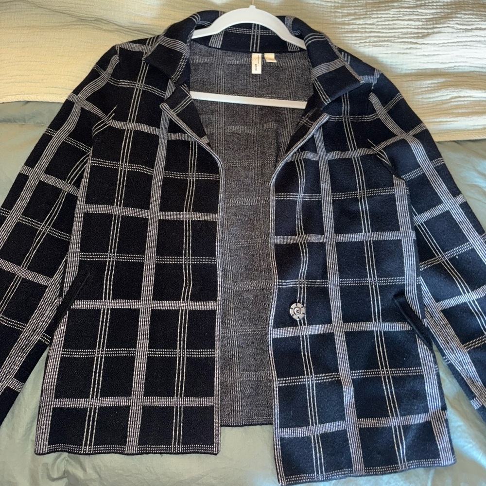 Anthropologie Black and Gray Plaid